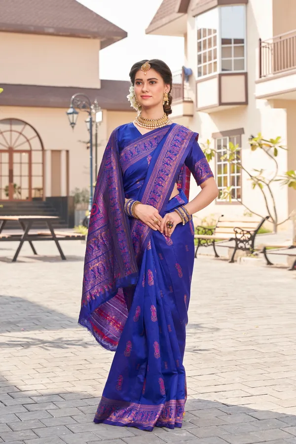 BLUE_PURE_BANARASI_SAREE